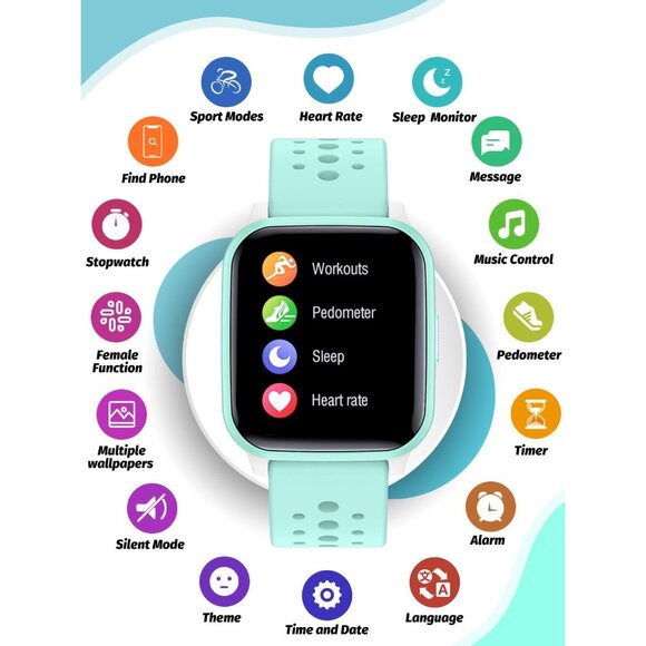 🆕 Kids Smart Watch Green Multiple Sports Modes Pedometer Stylish Cute Design - Picture 2 of 13